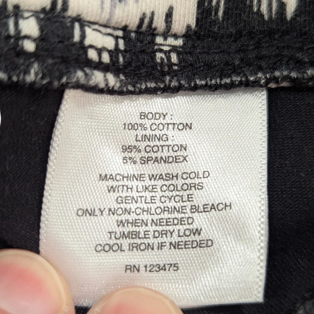 Jones New York Women’s Black White Pattern Cotton Skort Size XXL GUC - Picture 8 of 10